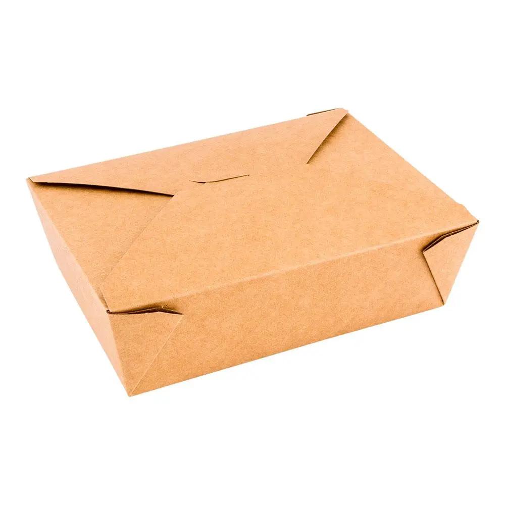 Bio Tek 71 oz Rectangle Kraft Paper #3 Bio Box Take Out Container - 8 1/2" x 6 1/4" x 2 1/2" - 200 count box