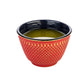Tetsubin 4 oz Red Cast Iron Tea Cup - Hobnail - 3" x 3" x 3 1/4" - 2 count box