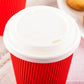 Basic Nature White PLA Plastic Coffee Cup Lid - Fits 8, 12 and 16 oz, Compostable - 500 count box
