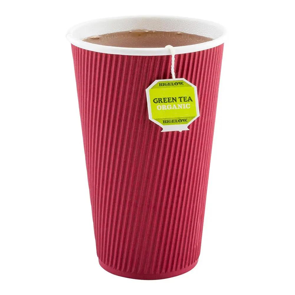16 oz Crimson Paper Coffee Cup - Ripple Wall - 3 1/2" x 3 1/2" x 5 1/2" - 500 count boxwww.ecoware.ae                               