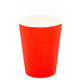 One Lid Three Sizes 12 ounces Red Disposable Ripple Wall Coffee and Tea Cup 500 count box