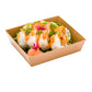 Matsuri Vision Kraft Paper Large Tetra Sushi Container - 5" x 4 1/2" x 1 1/2" - 100 count box - www.ecoware.ae                               