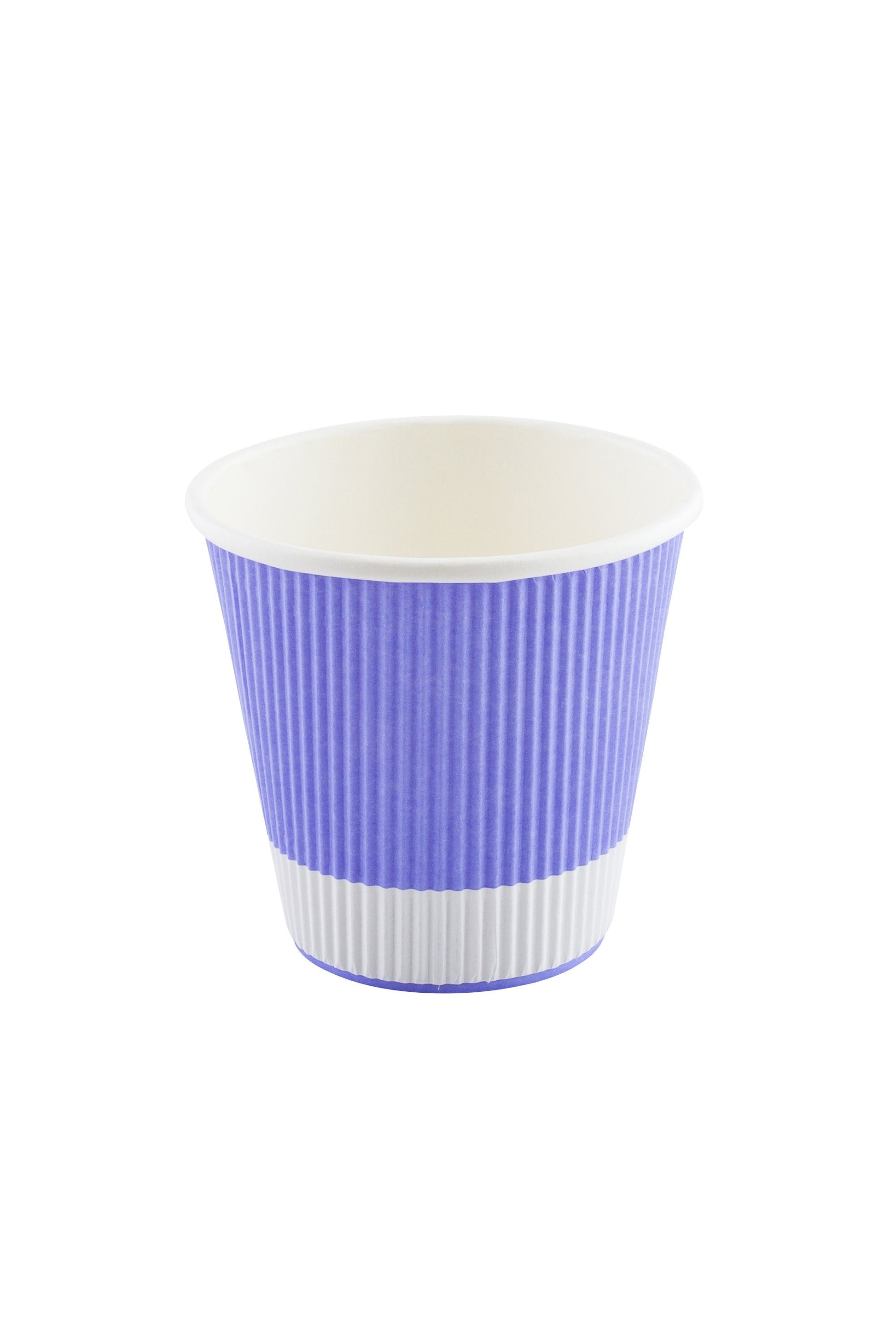 8 oz Light Purple Paper Coffee Cup - Ripple Wall - 3 1/2" x 3 1/2" x 3 1/4" - 500 count boxwww.ecoware.ae                               