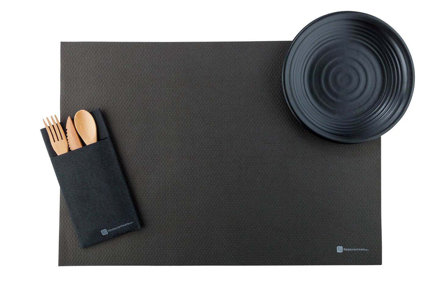 Heavy Weight Single Use Place Mat in Black 35.56 cm 1000 count box