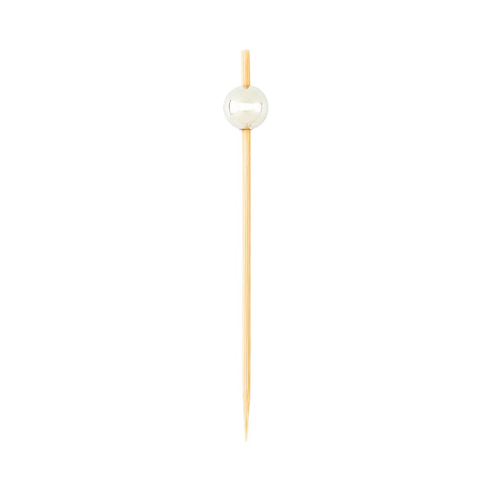 Bamboo Silver Sphere Skewer 10.16 cm 1000 count box