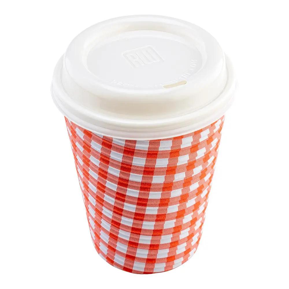 Restpresso White Plastic Coffee Cup Lid - Fits 8, 12 and 16 oz - 500 count box