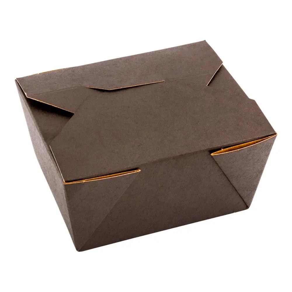 Bio Tek 30 oz Rectangle Black Paper #1 Bio Box Take Out Container - 5" x 4" x 2 1/2" - 200 count box