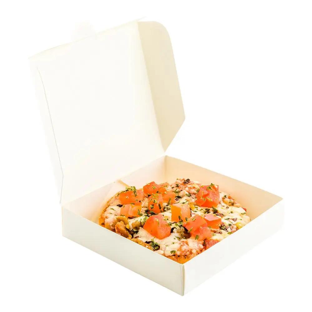 White Paper Mini Pizza Box - 3 1/2" x 3 1/2" x 3/4" - 100 count box