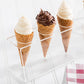 Clear Tek Clear Acrylic Ice Cream Cone Stand - 3 slots - 7" x 2 3/4" x 3 1/4" - 1 count box - www.ecoware.ae                               